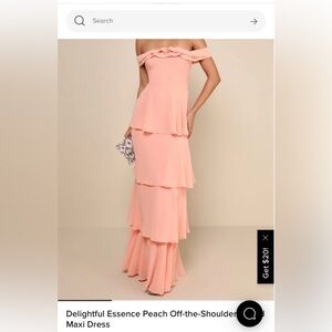 Elegant Peach One Shoulder Dress